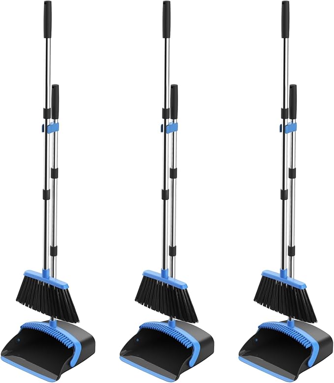 NACENA Broom and Dustpan Set, 52-in Long Adjustable Handle Broom Dustpan Combo by nacena