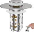 Hibbent Universal Bathroom Sink Drain Strainer, 3 in 1 Pop Up Stopper | by Hibbent