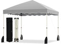 Tangkula 10x10 FT Pop Up Canopy, UPF50+ Easy Set up Instant Tent with Wheeled Bag, 8 Stakes, 4 Anchors, 4 Wind Ropes, 4 Sandbags, Heavy Duty Outdoor Canopy Tent 10x10 for Patio Party Backyard (Gray)