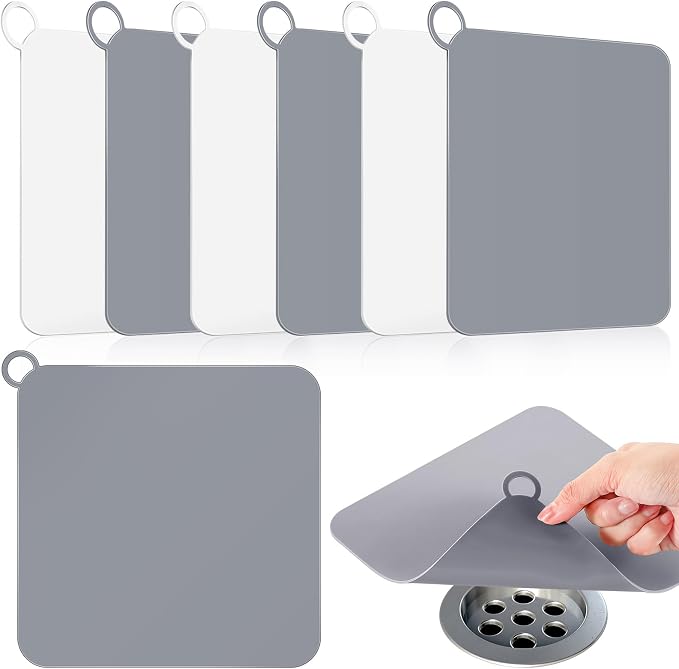 6 Pack Drain Covers for Bugs, 7.87 X 7.87 Inch, Anti Odor and Cockroach by Yinkin