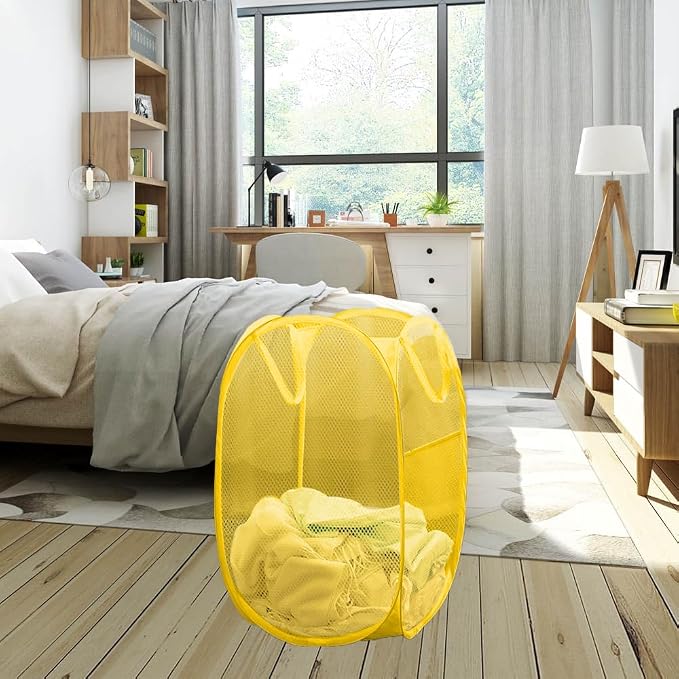 Mesh Pop up Laundry Hamper, Foldable Clothes Hamper Laundry Basket - Image 6