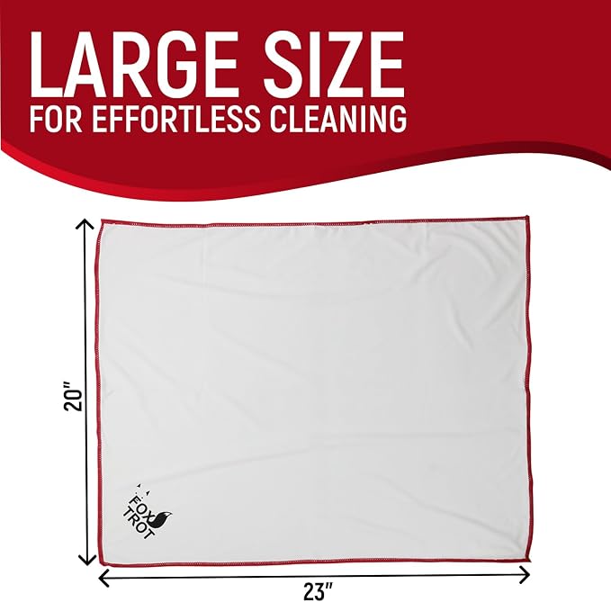 Fox Trot Large Microfiber Polishing Cloths | Streak Free, Lint Free Shine and - Image 2