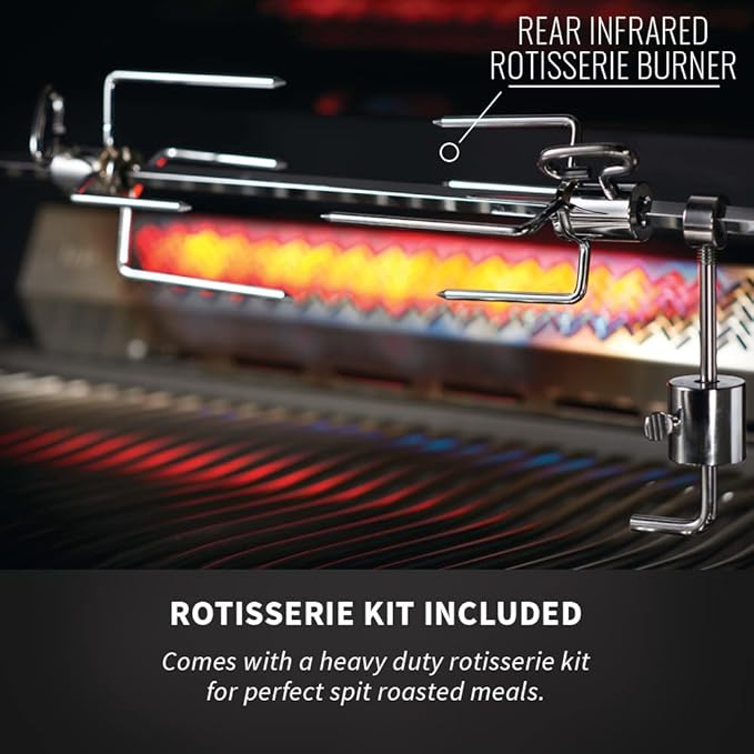Napoleon P500RSIBNSS-3 Prestige 500 RSIB Natural Gas Grill, sq. in + Infrared Side and Rear Burner, Stainless Steel