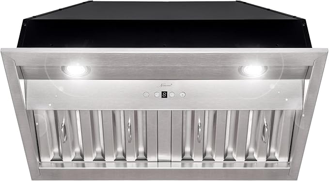 Akicon Range Hood Insert 30 Inch, 600 CFM Ultra Quiet Stainless Steel Ducted Insert, Built-in Kitchen Vent Hood with Dimmable LED Lights and Dishwasher Safe Filters