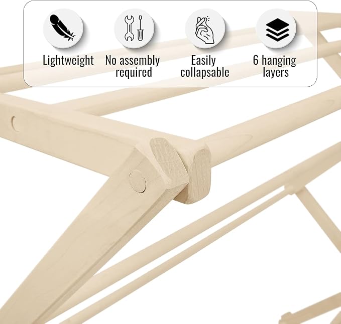 Premium American Maple Clothes Drying Rack - Image 6