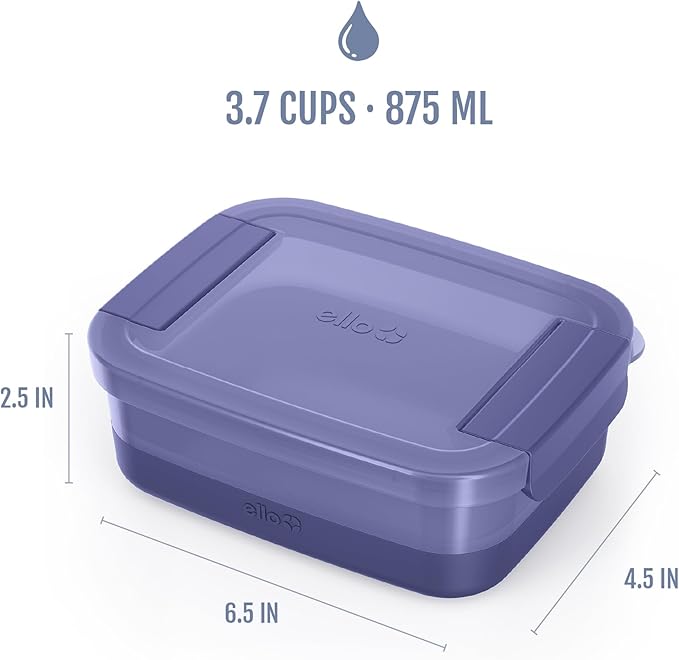 Ello 3.7 Cup Plastic Meal Prep Containers, 5 Pack, Everest | Set of 5 leakproof - Image 4