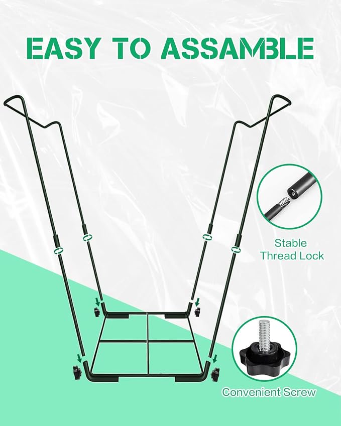 2 Pack Heavy Duty Metal Trash Bag Holder Stand - Image 6