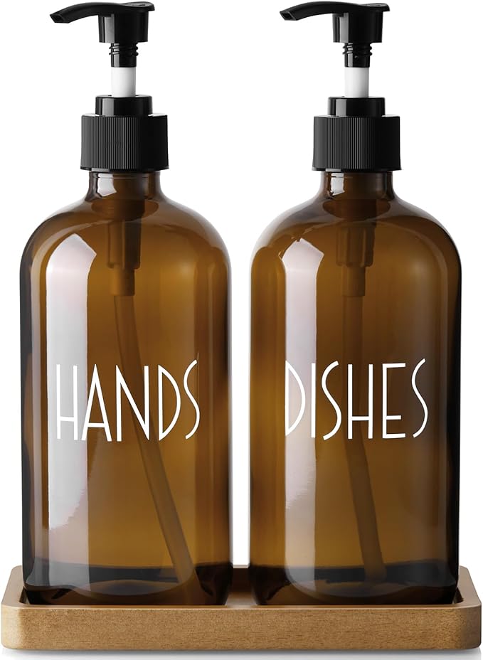 ALELION Amber Dlass Soap Dispenser by ALELION