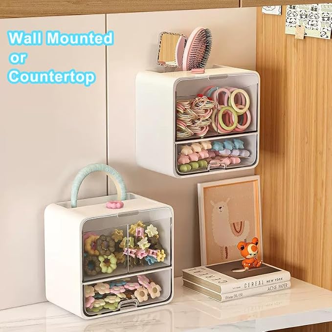 Qtip Holder for Bathroom Container, Wall Mounted & Countertop Cotton Swab - Image 4