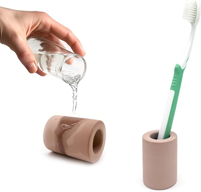 Diatomite Toothbrush Holder, Quick Dry Bathroom Stand | Water Absorbing by Unknown