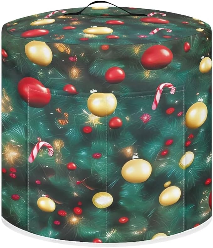 Christmas Green Dust Cover Instant Pot and Extra Accessories Dust Proof Easy to Clean Pressure Cooker Cover Electric Appliance Cover Air Fryer Accessories with Storage Pocket Size S