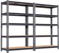 60'' H Garage Storage Shelves,2 PCS Shelving Units and Storage,2400 LBS Heavy Duty Shelving, Ajustable Garage Shelving,5 Tier Metal Shelves Basement, Warehouse