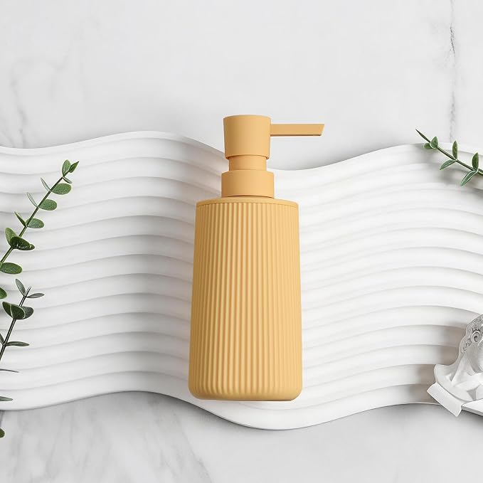 YAUKPH Small Soap Dispenser for Bathroom and Kitchen Matte Yellow | Modern - Image 6