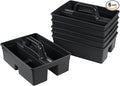 Morcte 6 Pack Plastic Cleaning Supply Caddy, Cleaning Carry Caddy Organizer with Handle, Gray