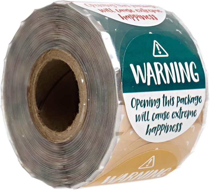Colorful Adorable Warning: Extreme Happiness Labels / 500 Small Business Package Stickers / 1.5" Happy Mail Labels Envelope Seals/Made in The USA