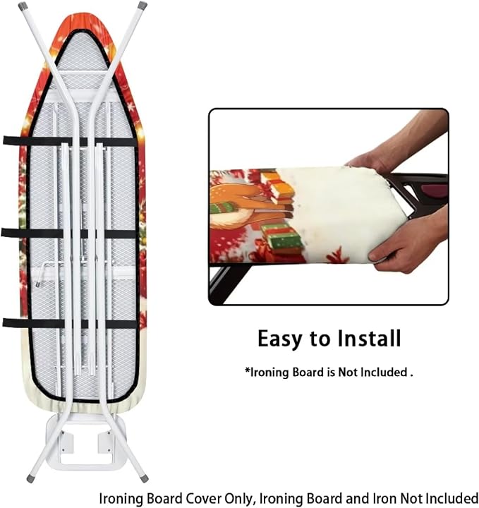 Christmas Reindeer Ironing Board Covers Heavy-Duty Fabric Non Slip Padded - Image 4