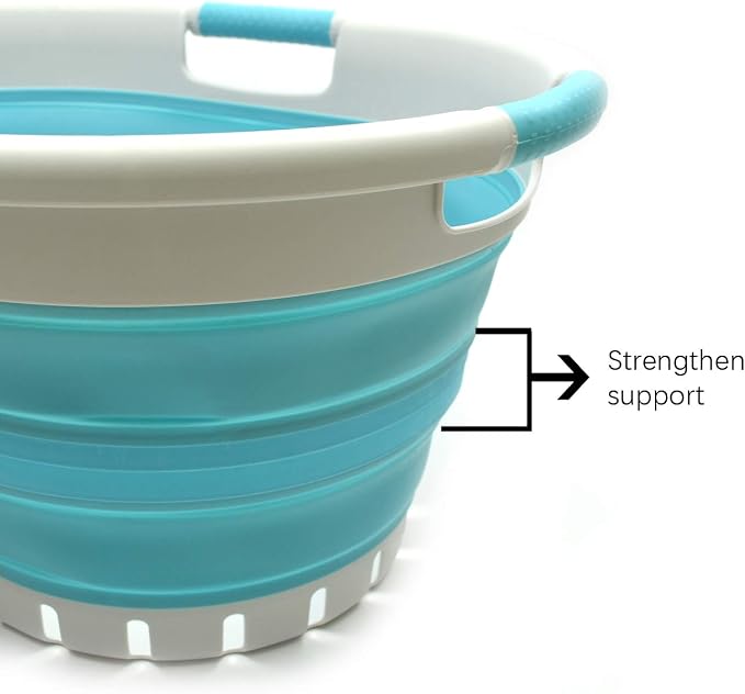 SAMMART 36L Collapsible 3 Handled Plastic Laundry Basket-Foldable Pop Up - Image 5