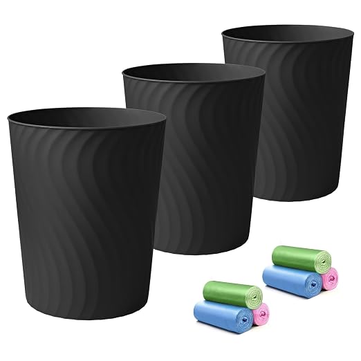 YGJT Small Trash Can, 3 Pack 1.8 Gallons Bathroom Trash Can by YGJT