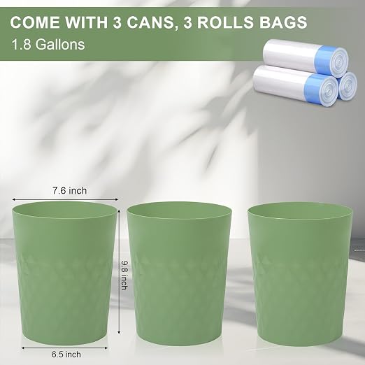 3 Pack Small Bathroom Trash Can - Image 4