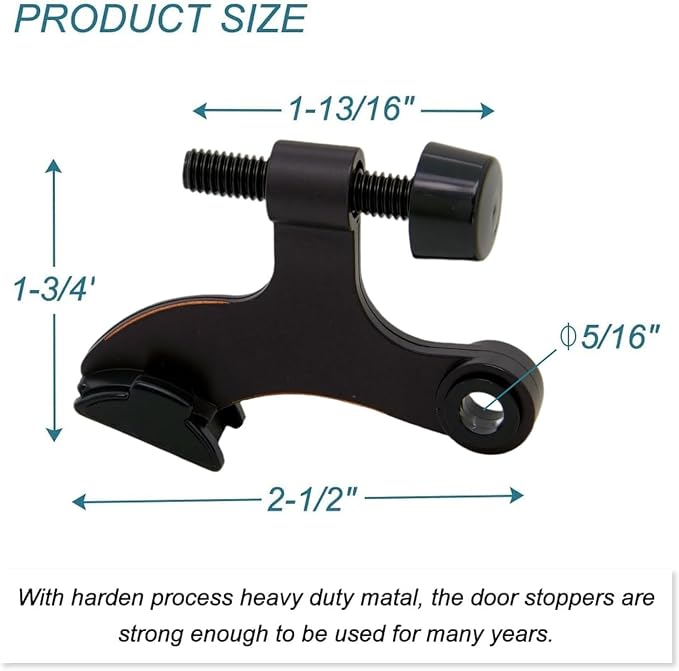 24 Pack Hinge Pin Oil Rubbed Bronze Door Stopper, Adjustable Heavy Duty Hinge - Image 2