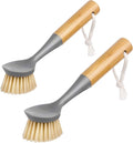 MR.SIGA Dish Brush with Bamboo Handle Built-in Scraper, kitchen sinks cleaning by MRSIGA
