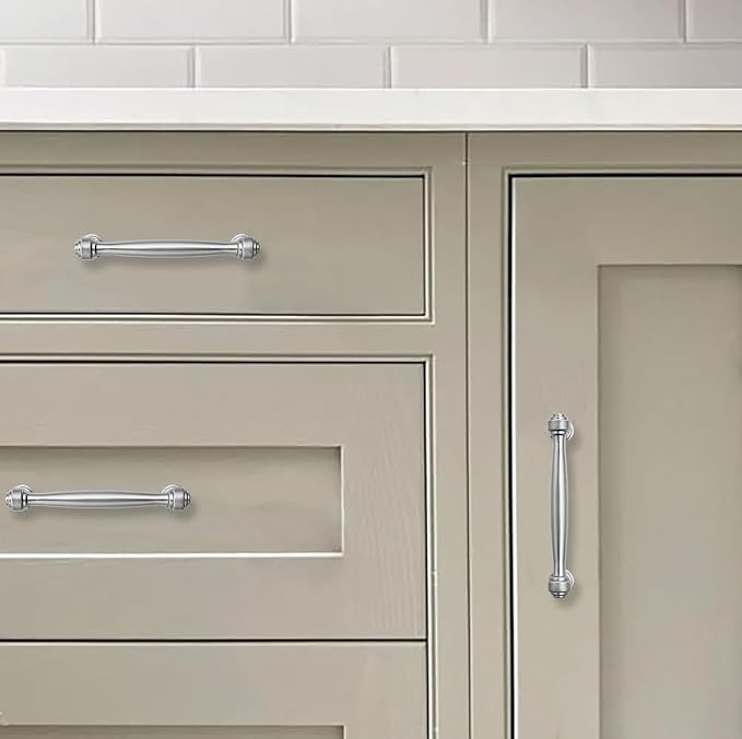 khtumeware 6 Pack 12 Inch(305mm) Brushed Satin Nickel Cabinet Pulls Kitchen Cabinet Handles Cabinet Hardware for Cupboard Drawer Handles Dresser Pulls