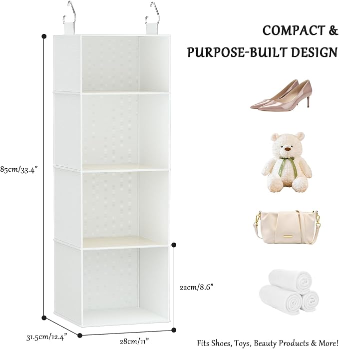 Hanging Closet Organizer with Bamboo Shelves - Image 3
