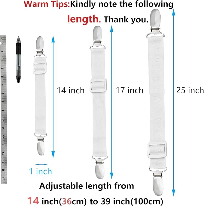 8-Piece Adjustable Bed Sheet Straps - Image 2