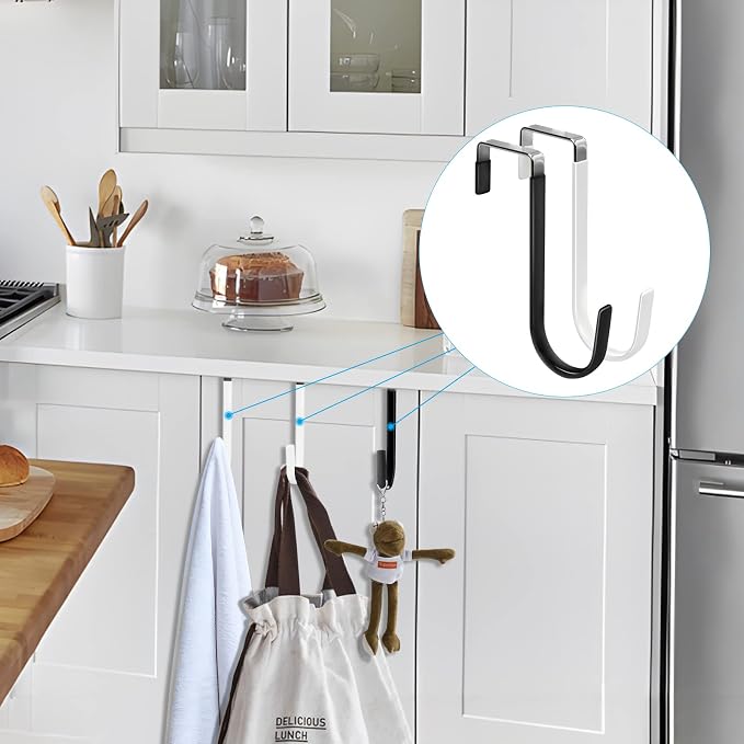 FYY Over the Door Hooks, Single-Hanger 4 Pack, Fits Doors 1 3/8" Mix | Heavy - Image 7