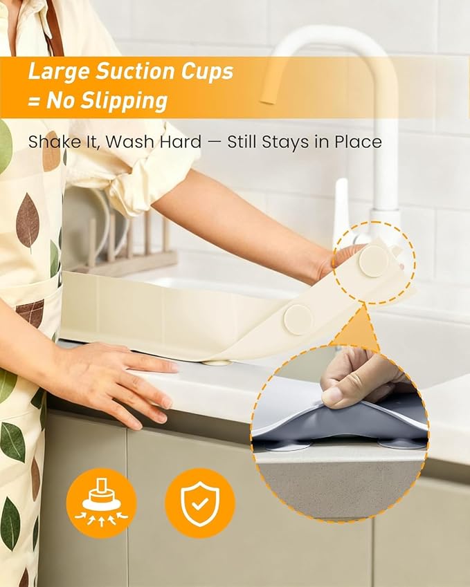 Kitchen Sink Splash Guard 30" 23" 18" Silicone Water Guard - Image 2