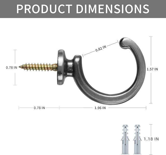 DeSS 4 Pack Curtain Holdbacks Curtain Tiebacks Hooks Wall Mounted Curtain Hooks - Image 3