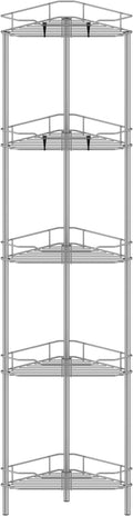 HuggieGems Metal Floor Standing Corner Shower Caddy, 5 Tier by HuggieGems