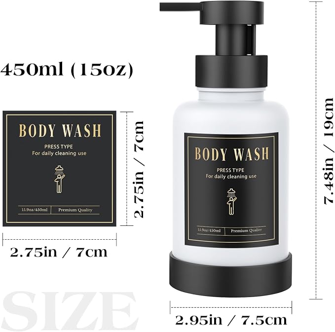 Luxspire Foaming Soap Dispenser 15oz Hand Soap Bottle, 2 Pack | Anti-drip pump - Image 8