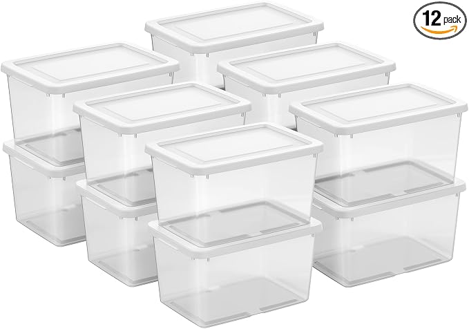 Sterilite Storage Box, Stackable Clear Plastic Bins, 20 Quart by Sterilite