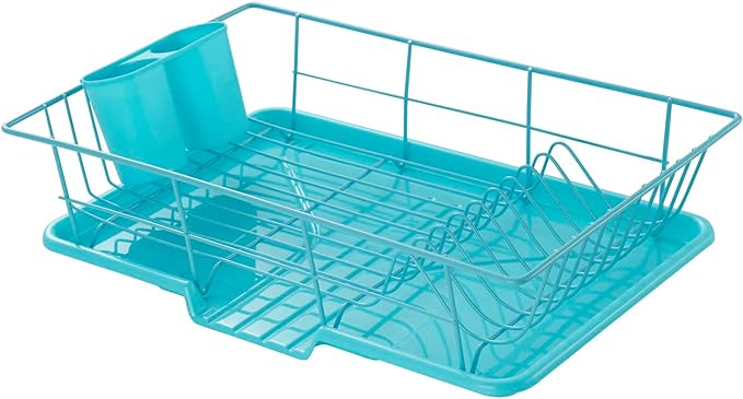 Space-Saving 3-Piece Dish Drainer Rack Set: Efficient Kitchen Organizer by SweetHomeCollection