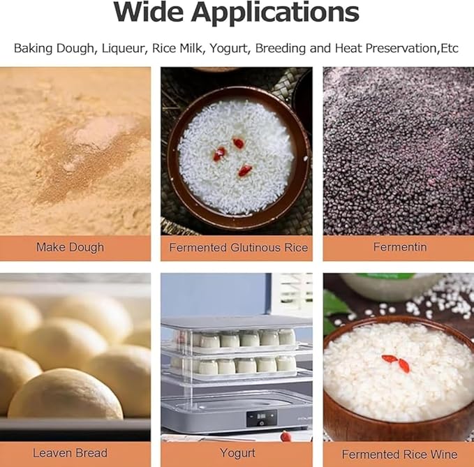 40L Electric Dough Proofer Machine – Home Bread Proofing Box with Adjustable Temperature, Timing & Humidity Control for Even Fermentation