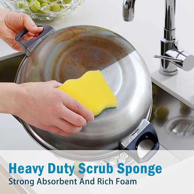 AIDEA Sponges Kitchen, 50-PK Heavy Duty Dish Sponge Kitchen, Scrub Sponges | - Image 7