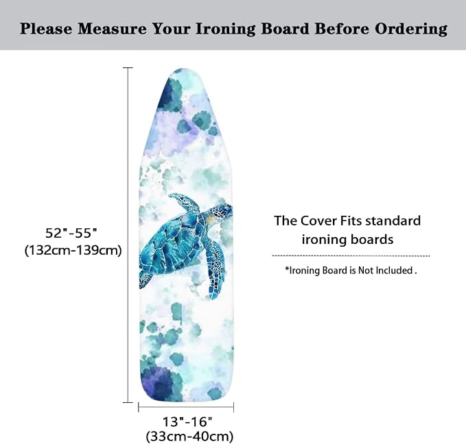 Boho Sea Turtle Ironing Board Cover and Pad Heat Resistance & Resist Scorching - Image 6