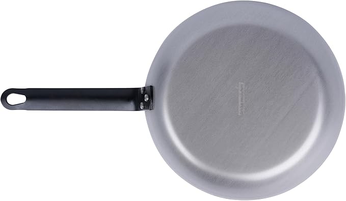Restaurantware Met Lux 9.5 Inch Fry Pans, 6 No-Stick Frying Pans - Induction-Ready, Triple-Riveted, Silver Carbon Steel Cooking Skillets, Durable, For Searing, Sauteing, And Browning Food