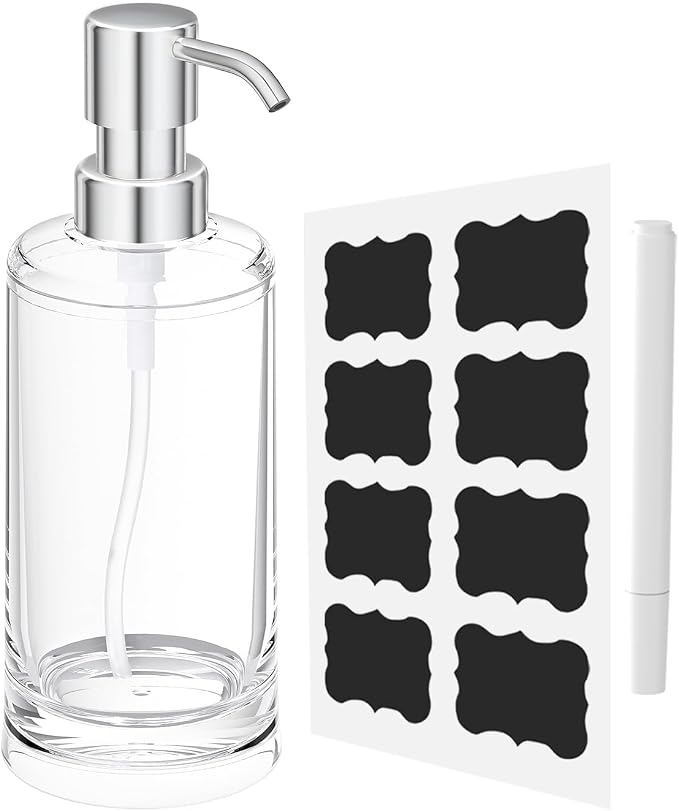Clear Plastic Dish Soap Dispenser, 10 oz Pump Bottle by APLOP