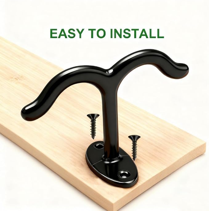 10 Pcs Zinc Alloy Ceiling Double Hook Cabinet Wardrobe Coat Towel Hat Hook - Image 3