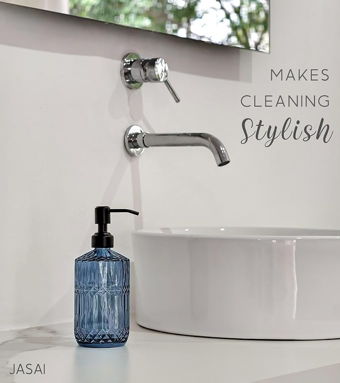 JASAI 18 Oz Blue Soap Dispenser - Image 6