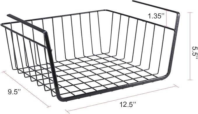 2Pcs Under Shelf Basket Metal Wire Under Cabinet Basket - Image 9