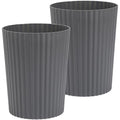 Small Bathroom Trash Can Plastic Wastebasket Garbage Can Dark Grey 2 Pack | by JiatuA