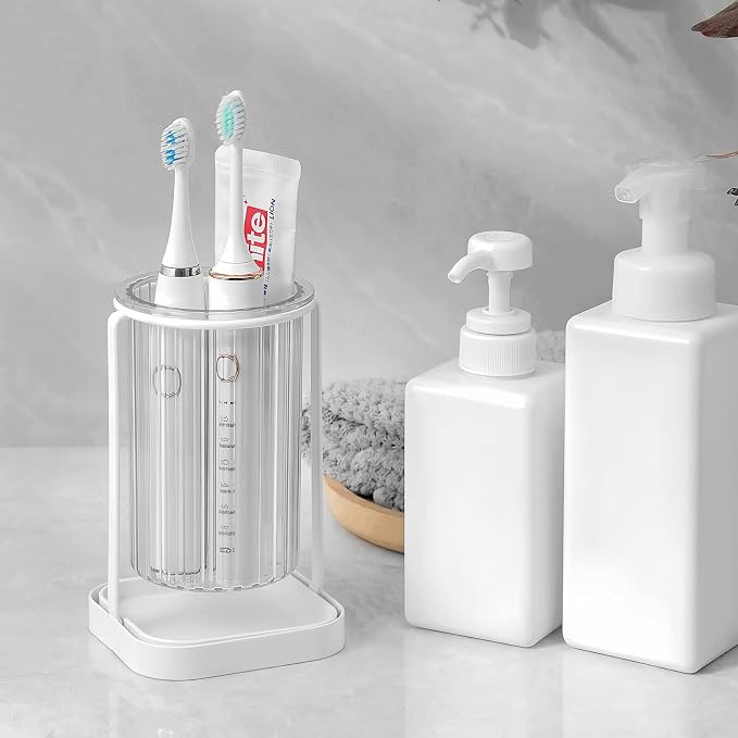 Toothbrush Holders with Drain Tray, Hanging Toothbrush and Toothpaste Holder - Image 3