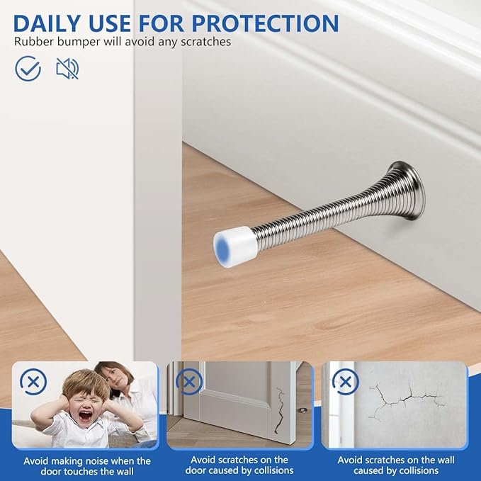 KISEER 24 Pack Spring Door Stops 3 1/4 Inch Flexible Heavy Duty Spring Door - Image 4
