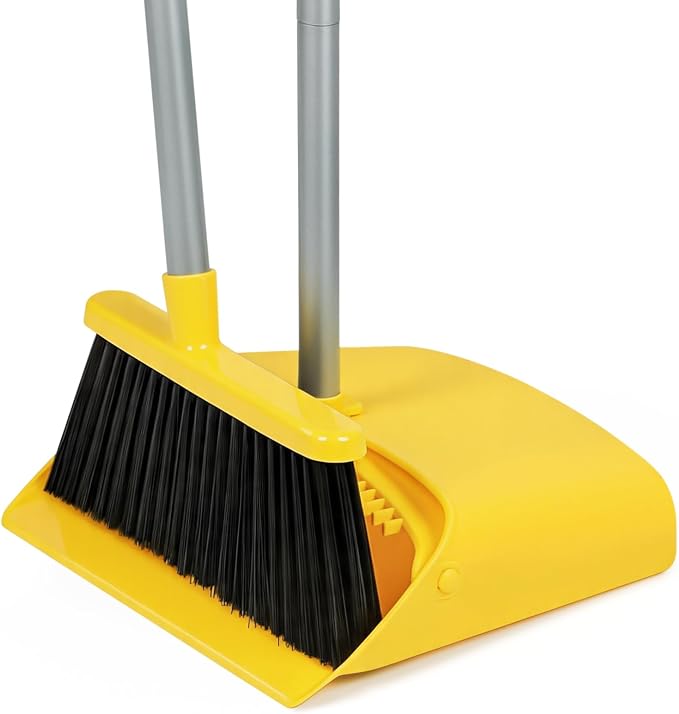 Stand Up Dustpan and Broom Set 50” Long Handle Broom by KalTell
