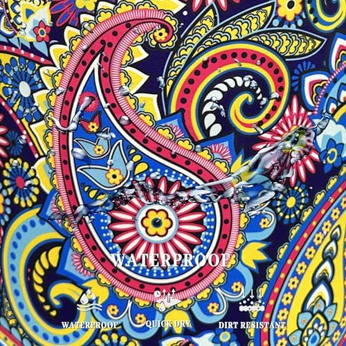 Mandala Paisley Laundry Basket Oxford Cloth Foldable Hamper 18.9x16.5 Inch - Image 5