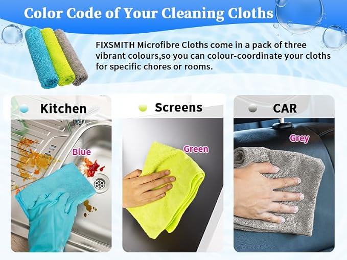 FIXSMITH Shop Towels-400 Pack, 12 x 16 in Microfiber Cleaning Cloth, Highly - Image 3