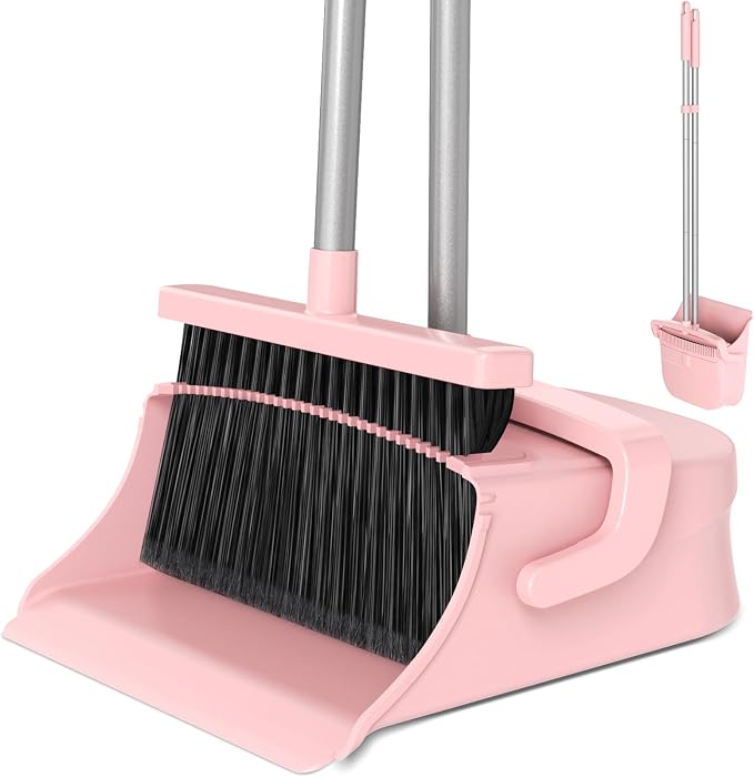 Broom with Dustpan Set for Pet Hair & Dust Cleanup by Unknown